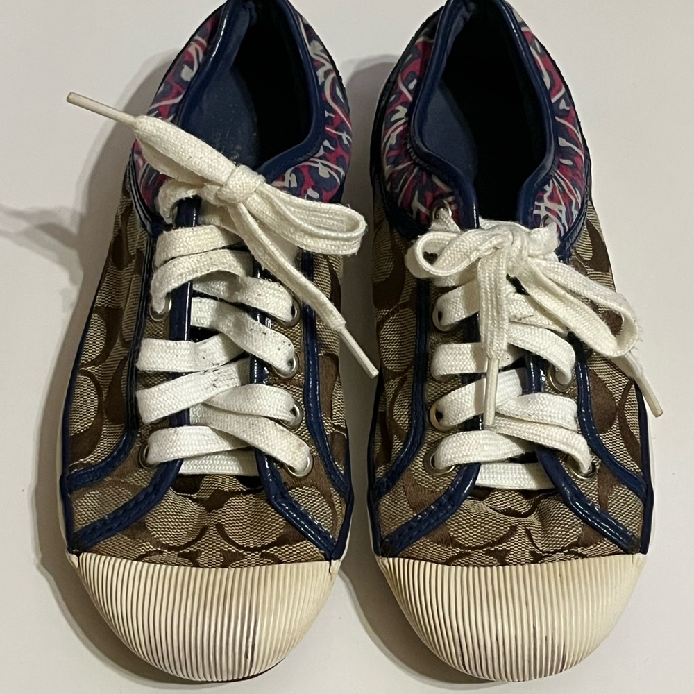 Coach Sneakers with Purple Trim and Sequins Size 6B